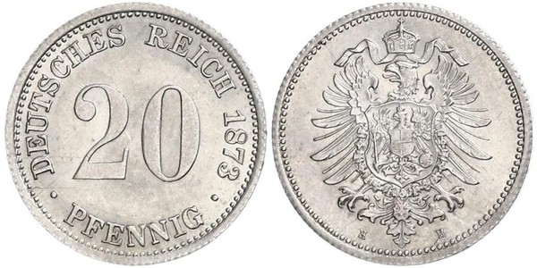 20 Пфеніг Німеччина Срібло Wilhelm I, German Emperor (1797-1888)