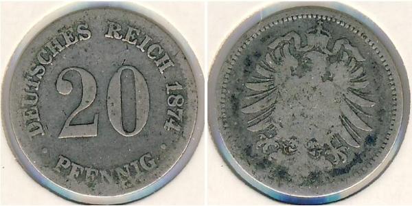 20 Пфеніг Німеччина Срібло Wilhelm I, German Emperor (1797-1888)