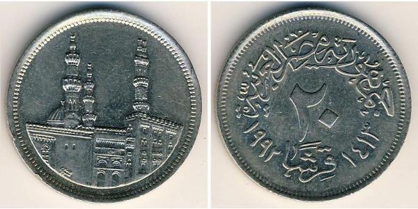 20 Піастр Арабська Республіка Єгипет (1953 - ) Нікель/Мідь 