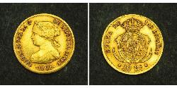 20 Реал Королевство Испания (1814 - 1873) Золото Isabella II of Spain (1830- 1904)