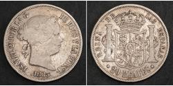 20 Реал Королівство Іспанія (1814 - 1873) Срібло Isabella II of Spain (1830- 1904)