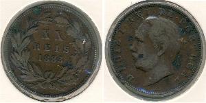 20 Рейс Королевство Португалия (1139-1910) Бронза Луиш I (1838 - 1889)