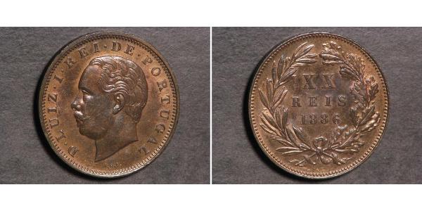 20 Рейс Королевство Португалия (1139-1910) Бронза Луиш I (1838 - 1889)