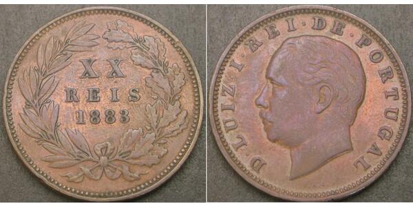 20 Рейс Королевство Португалия (1139-1910) Бронза Луиш I (1838 - 1889)