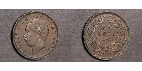 20 Рейс Королевство Португалия (1139-1910) Бронза Луиш I (1838 - 1889)
