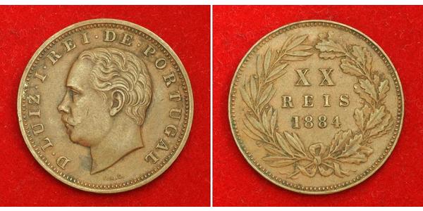 20 Рейс Королевство Португалия (1139-1910) Бронза Луиш I (1838 - 1889)