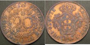 20 Рейс Азорські о-ви / Королівство Португалія (1139-1910) Мідь 