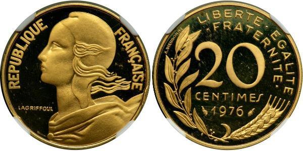 20 Сантим Пятая французская республика (1958 - ) / Франция Золото 