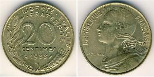 20 Сантім French Fifth Republic (1958 - ) Бронза/Алюміній 