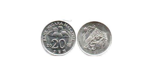 20 Сен Малайзія (1957 - ) Нікель/Мідь 