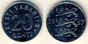 20 Сент Естонія (1991 - ) Нікель 