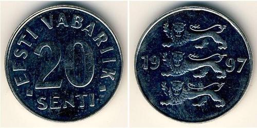 20 Сент Естонія (1991 - ) Нікель 