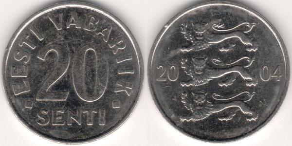 20 Сент Естонія (1991 - ) Нікель/Залізо 