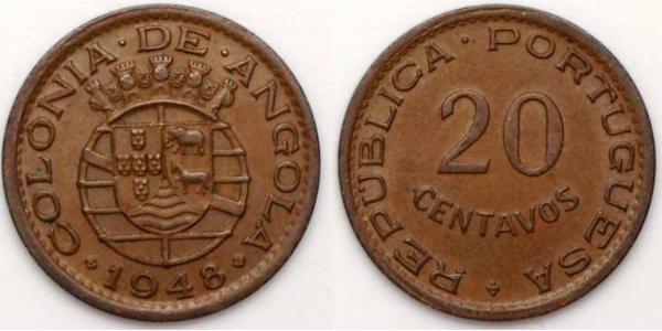 20 Сентаво Португалия / Portuguese Angola (1575-1975)  