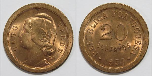 20 Сентаво Кабо Верде (1456 - 1975) Бронза 