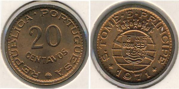 20 Сентаво Сан-Томе і Принсіпі (1469 - 1975) Бронза 
