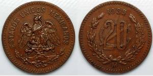 20 Сентаво Мексиканські Сполучені Штати (1867 - ) Мідь 
