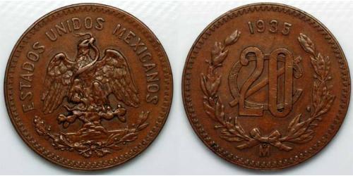 20 Сентаво Мексиканські Сполучені Штати (1867 - ) Мідь 