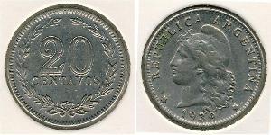20 Сентаво Аргентинская Республика (1861 - ) Никель/Медь 