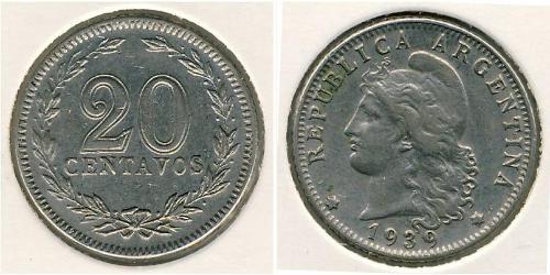 20 Сентаво Аргентинская Республика (1861 - ) Никель/Медь 
