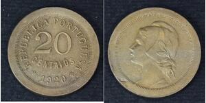 20 Сентаво Перша Португальська Республіка (1910 - 1926) Нікель/Мідь 