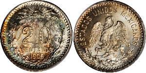 20 Сентаво Мексиканські Сполучені Штати (1867 - ) Срібло 