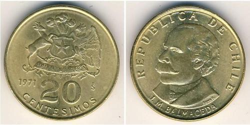 20 Сентесимо Чили Латунь 