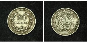 20 Сентесимо Уругвай Серебро 