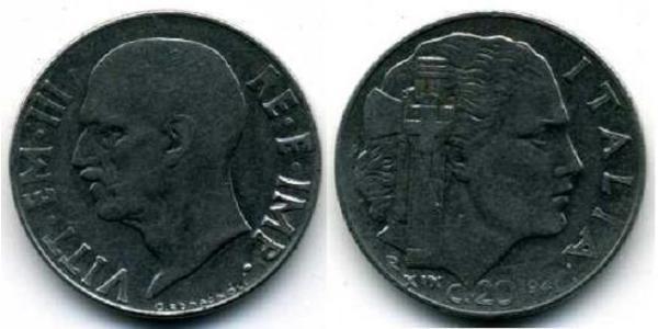 20 Сентесімо Kingdom of Italy (1861-1946) Нержавіюча сталь 