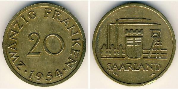 20 Франк  Алюминий/Бронза 