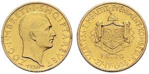20 Франк Албанія / Королівство Албанія  (1928-1939) Золото Zog I, Skanderbeg III of Albania