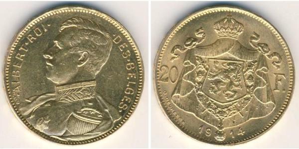 20 Франк Бельгія Золото 