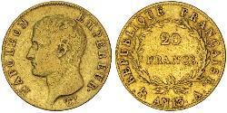 20 Франк Первая Французская империя (1804-1814) Золото Наполеон I(1769 - 1821)