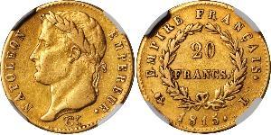 20 Франк Первая Французская империя (1804-1814) Золото Наполеон I(1769 - 1821)