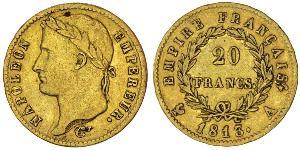 20 Франк Первая Французская империя (1804-1814) Золото Наполеон I(1769 - 1821)
