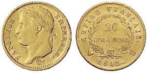 20 Франк Первая Французская империя (1804-1814) Золото Наполеон I(1769 - 1821)