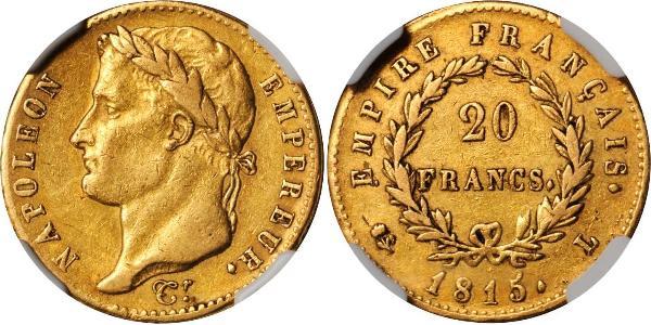 20 Франк Первая Французская империя (1804-1814) Золото Наполеон I(1769 - 1821)