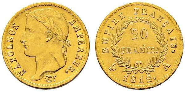 20 Франк Первая Французская империя (1804-1814) Золото Наполеон I(1769 - 1821)