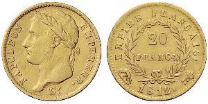 20 Франк Перша Французька імперія (1804-1814) Золото Наполеон I Бонапарт(1769 - 1821)
