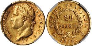 20 Франк Перша Французька імперія (1804-1814) Золото Наполеон I Бонапарт(1769 - 1821)
