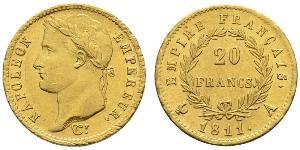 20 Франк Перша Французька імперія (1804-1814) Золото Наполеон I Бонапарт(1769 - 1821)