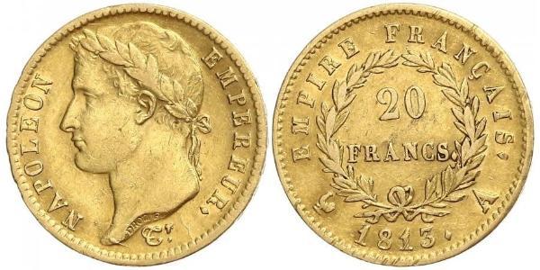 20 Франк Перша Французька імперія (1804-1814) Золото Наполеон I Бонапарт(1769 - 1821)