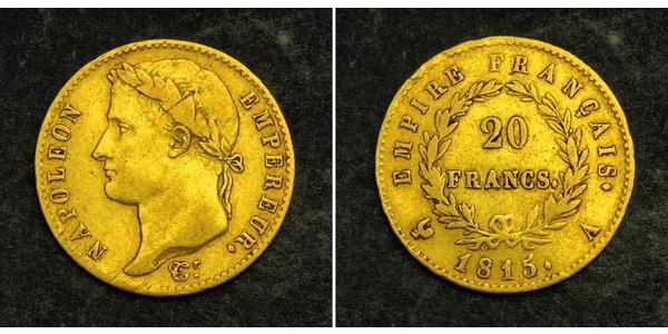 20 Франк Перша Французька імперія (1804-1814) Золото Наполеон I Бонапарт(1769 - 1821)