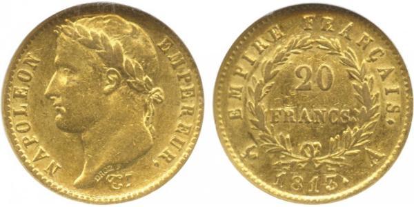 20 Франк Перша Французька імперія (1804-1814) Золото Наполеон I Бонапарт(1769 - 1821)