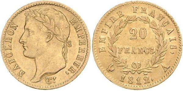 20 Франк Перша Французька імперія (1804-1814) Золото Наполеон I Бонапарт(1769 - 1821)