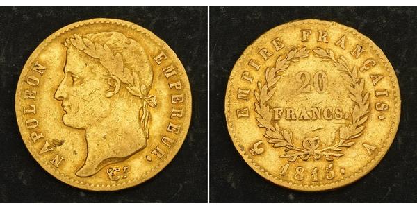 20 Франк Перша Французька імперія (1804-1814) Золото Наполеон I Бонапарт(1769 - 1821)