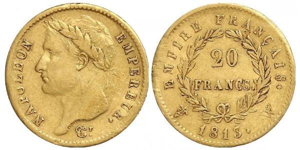 20 Франк Перша Французька імперія (1804-1814) Золото Наполеон I Бонапарт(1769 - 1821)