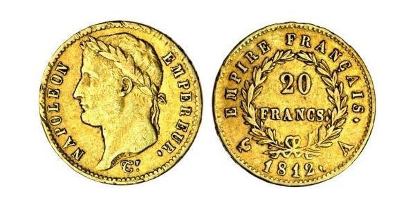 20 Франк Перша Французька імперія (1804-1814) Золото Наполеон I Бонапарт(1769 - 1821)
