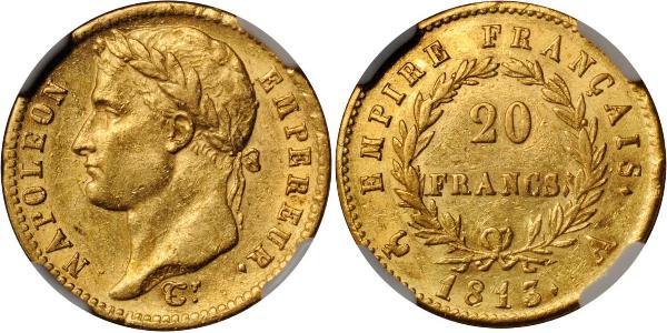20 Франк Перша Французька імперія (1804-1814) Золото Наполеон I Бонапарт(1769 - 1821)