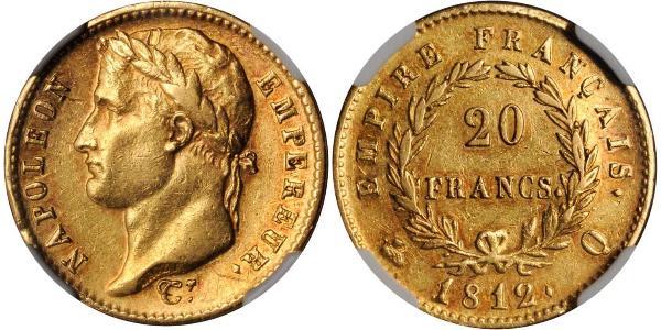 20 Франк Перша Французька імперія (1804-1814) Золото Наполеон I Бонапарт(1769 - 1821)